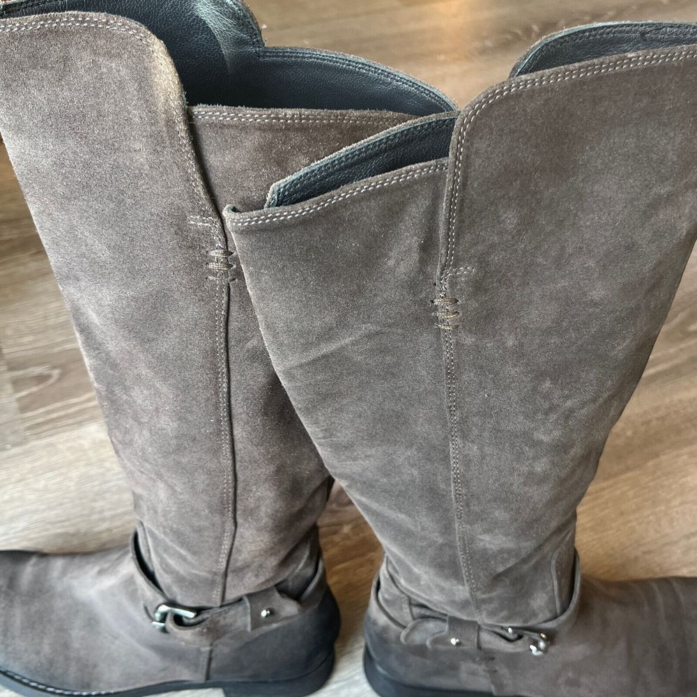 Alberto Fermani Knee‎ High Boots Suede Leather Brown Womens 7 EU 37